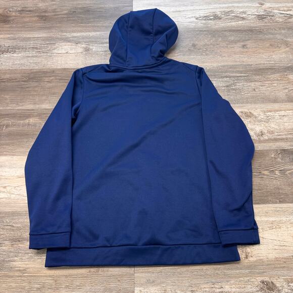 Nike Dri‎ Fit Blue Mens L Athletic Big Swoosh Therma High Neck Pullover Hoodie - Picture 2 of 8